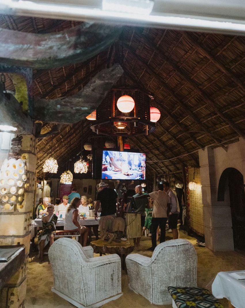 The restaurant and bar interior before the fire