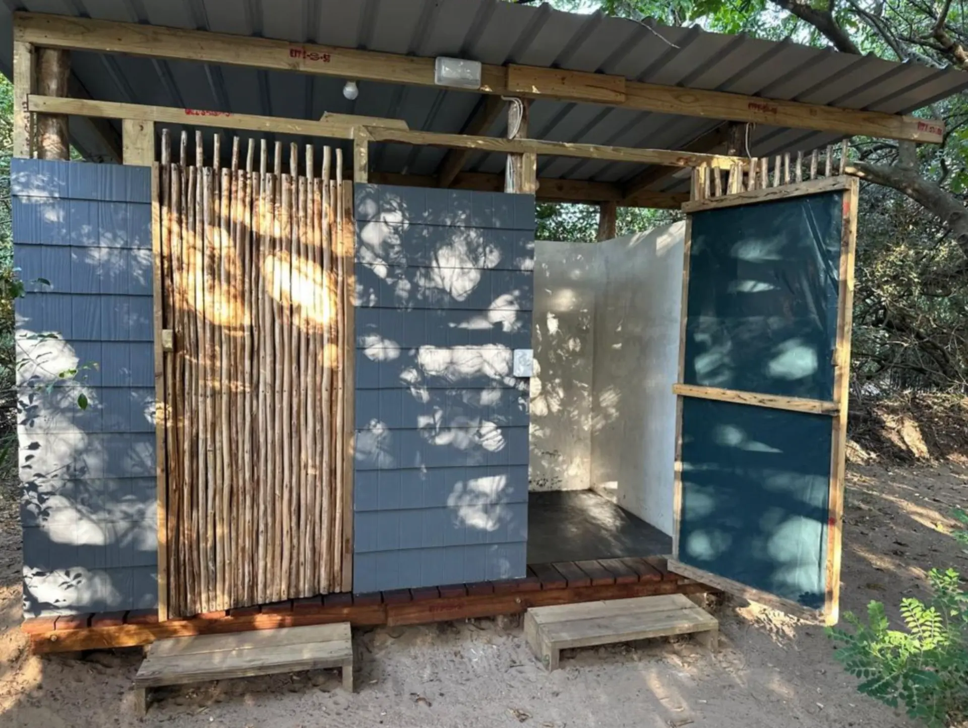 Private ablution cabin exterior