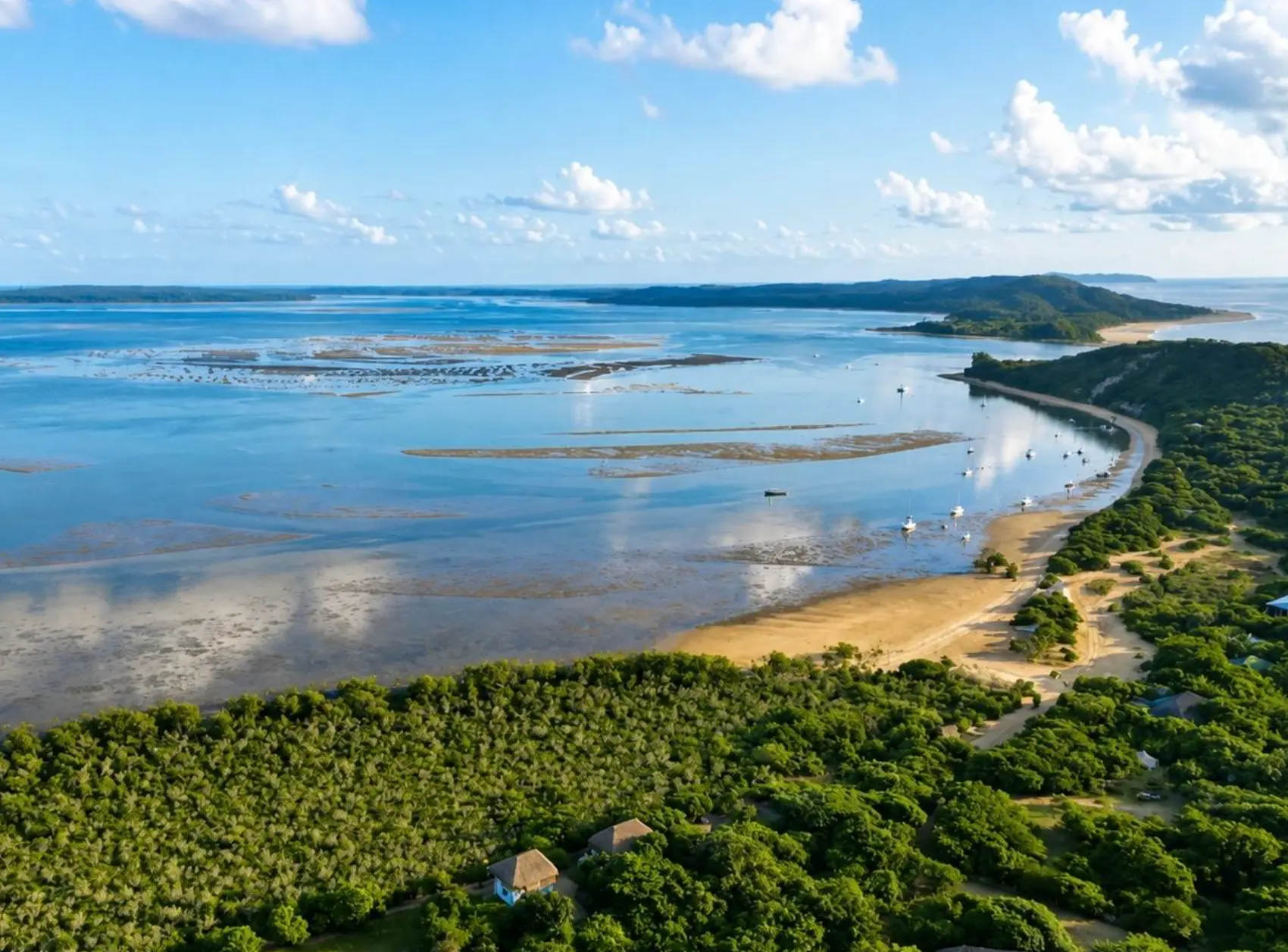 Aerial view of Santa Maria beach and bay