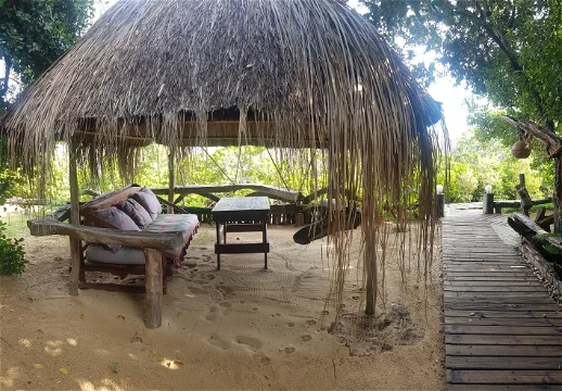 Thatched lounge area