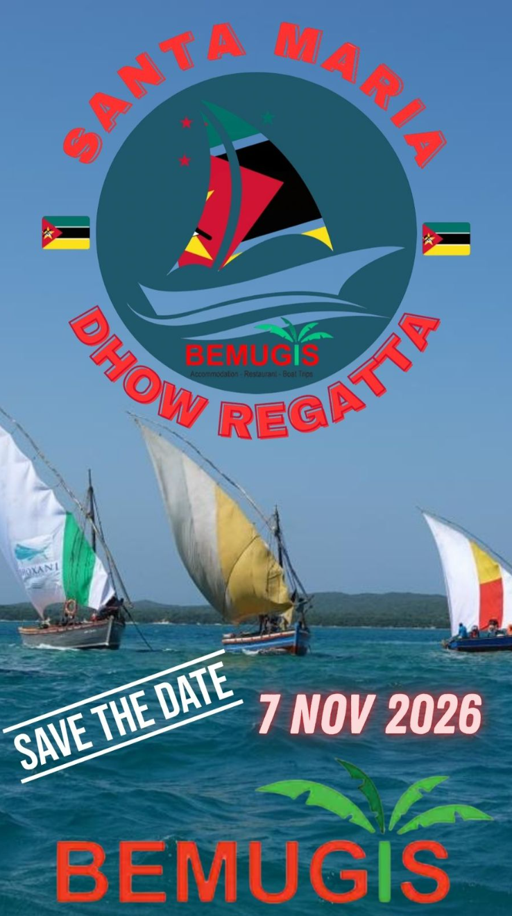 Santa Maria Dhow Regatta save-the-date artwork for 7 November 2026 at Bemugi's